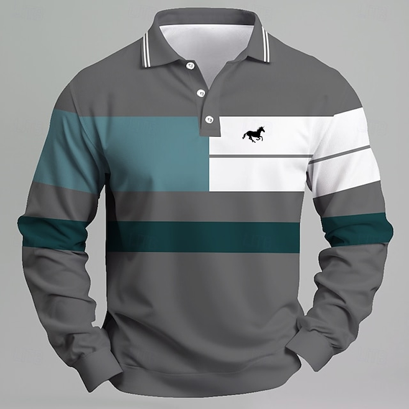 قميص بولو رجالي مخطط مطبوع علي - مراجعة Golf Equipment Rental وسعره